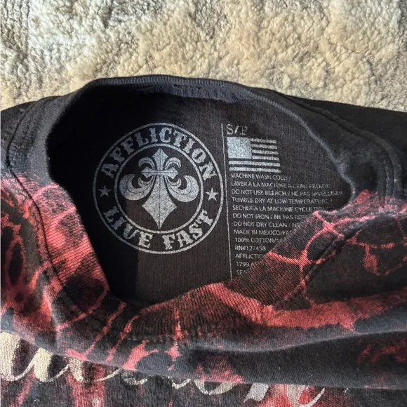 Affliction Men's Dark Skull Graphic Tee - Picture 2 of 3